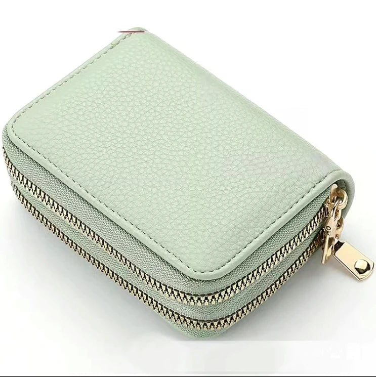 Women Zipper Short Style Purse LycheePattern Fashion Large Capacity Multi CaroSlot Coin Purse with Zipper