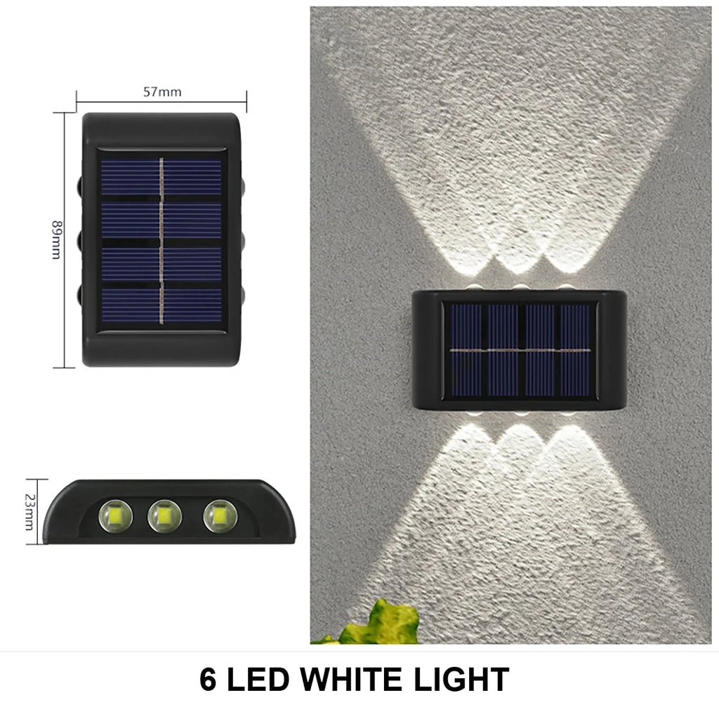 Solar Wall Lamp Yard Street Decor Light Outdoor Waterproof Up and Down Luminous Lighting Garden Landscape Lamp