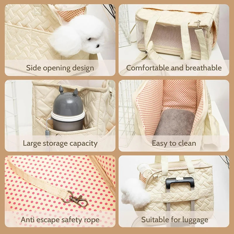 Pet Portable Carrier Bag for Puppy Cat Handbag for Small Dog Breathable Mesh Soft Cushion,Pets Tote Purse Picnic Travel Outdoor