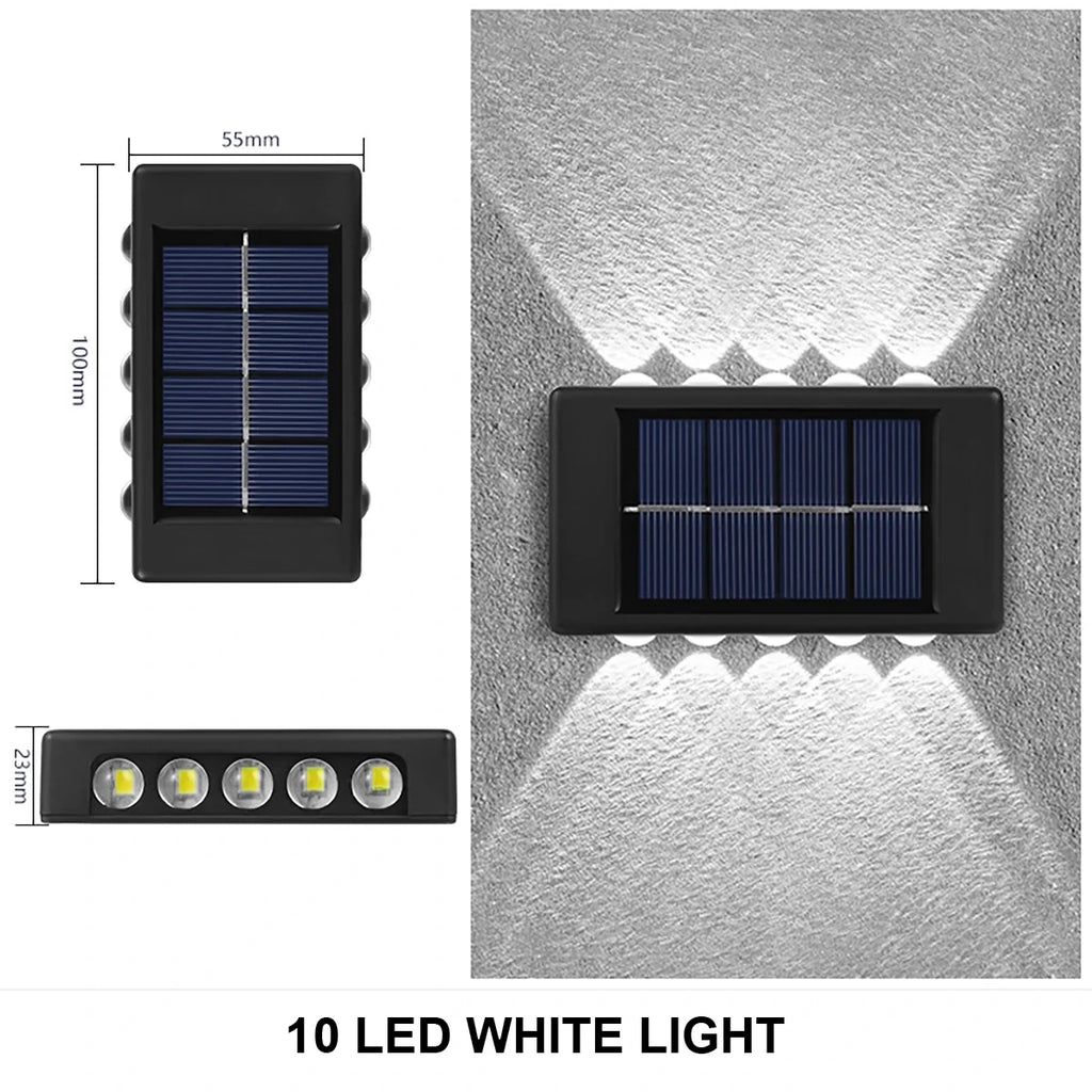 Solar Wall Lamp Yard Street Decor Light Outdoor Waterproof Up and Down Luminous Lighting Garden Landscape Lamp