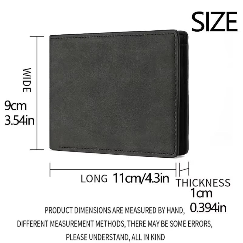 Fashionable Large-Capacity PU Leather Wallet for Men Folding Money Bag Lightweight Short Purse with Multi-Card Slots
