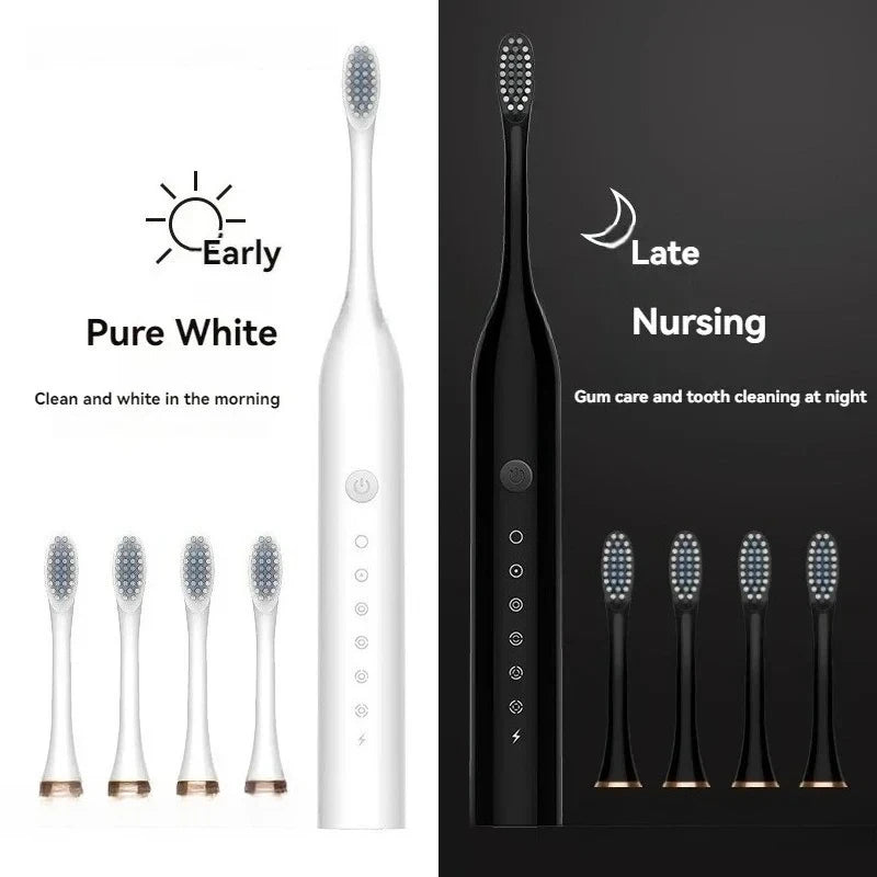 Electric Ultrasonic Toothbrush 6-Speed USB Rechargeable Waterproof Soft Bristles for Adults And Couples