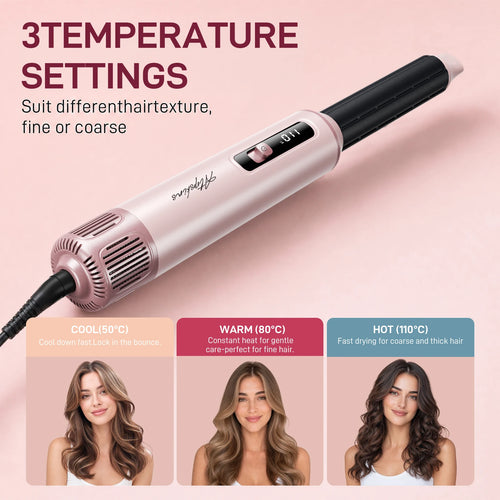 5-in-1 Hot Air Styler Hair Dryer Curling Iron Straightener Comb Volumizer Brush Negative Ionic Fast Drying Styling Tools