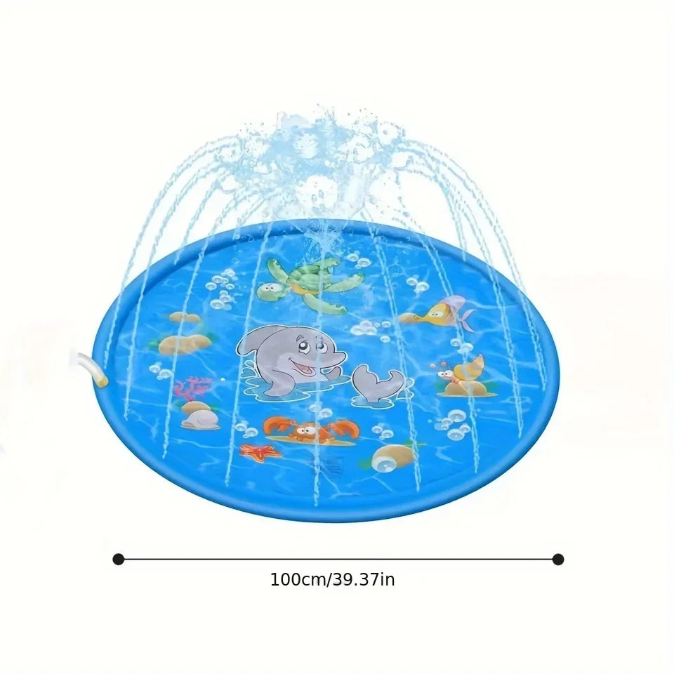 Portable Pet Splash Pad with Sprinkler Outdoor Dog Cooling & Bathing Pool, Fun Water Play Mat for Pets Kids Summer Heat Relief