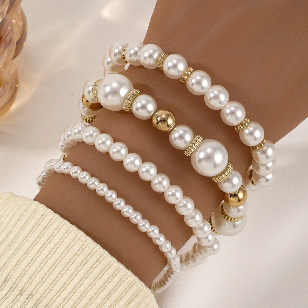 4-piece Suit New Ins Summer Love Pearl Bracelet Minority Female Bracelet Suit