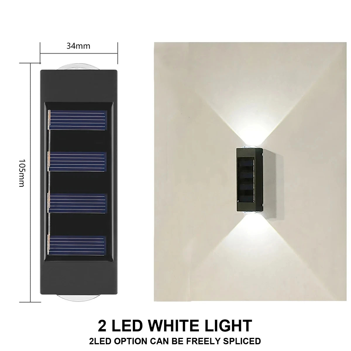 Solar Wall Lamp Yard Street Decor Light Outdoor Waterproof Up and Down Luminous Lighting Garden Landscape Lamp
