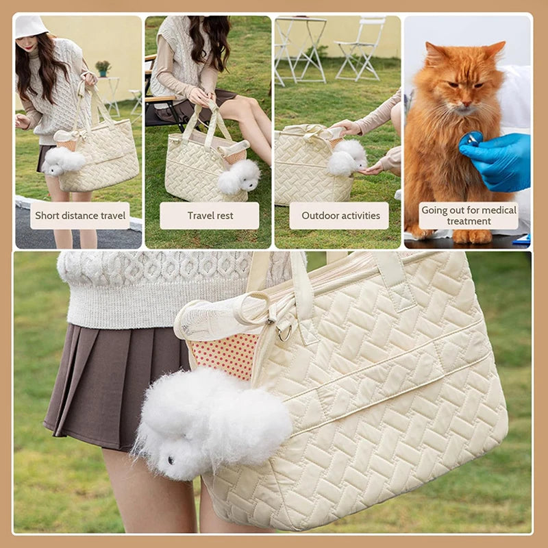 Pet Portable Carrier Bag for Puppy Cat Handbag for Small Dog Breathable Mesh Soft Cushion,Pets Tote Purse Picnic Travel Outdoor