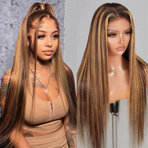 4/27 Highlight 13x6 Hd Lace Front Wigs Human Hair Wig 250 Density 40 44 Inch 13x4 Straight Lace Frontal Human Hair Wig For Women