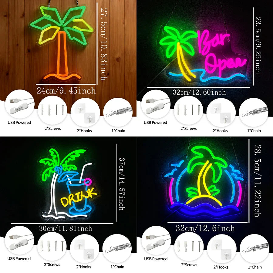 Coconut Breeze Neon Light