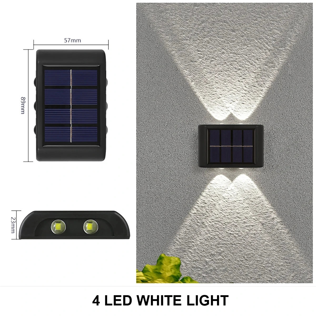 Solar Wall Lamp Yard Street Decor Light Outdoor Waterproof Up and Down Luminous Lighting Garden Landscape Lamp